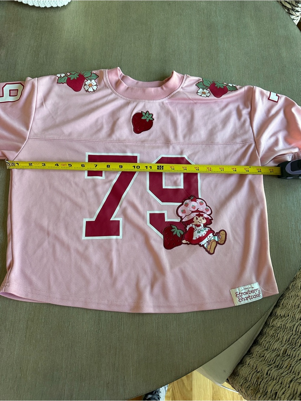 Pink strawberry shortcake Jersey Top with Number 79 SM - Picture 6 of 7